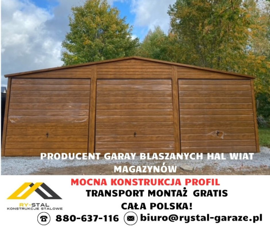 Garaże Blaszane! Wiata Hala Magazyn-Profil 3x6 6x6 4x6 12x6