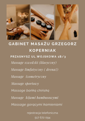Masaż dla każdego w Przasnyszu, również  z dojazdem do klienta Ciechanów, Pułtusk, Mława, Krasne i okolice