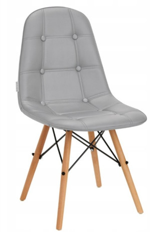 Krzesło 42389643 szare eco skóra 99 zł