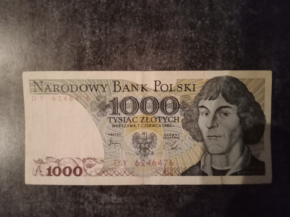 Banknot PRL 1000 zł Mikołaj Kopernik 1982