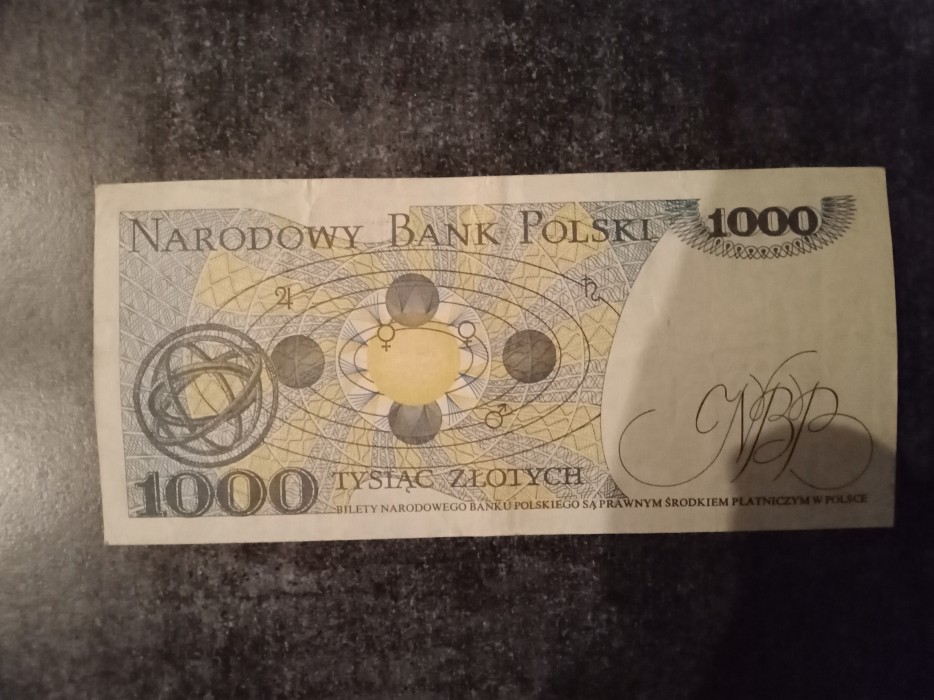 Banknot PRL 1000 zł Mikołaj Kopernik 1982