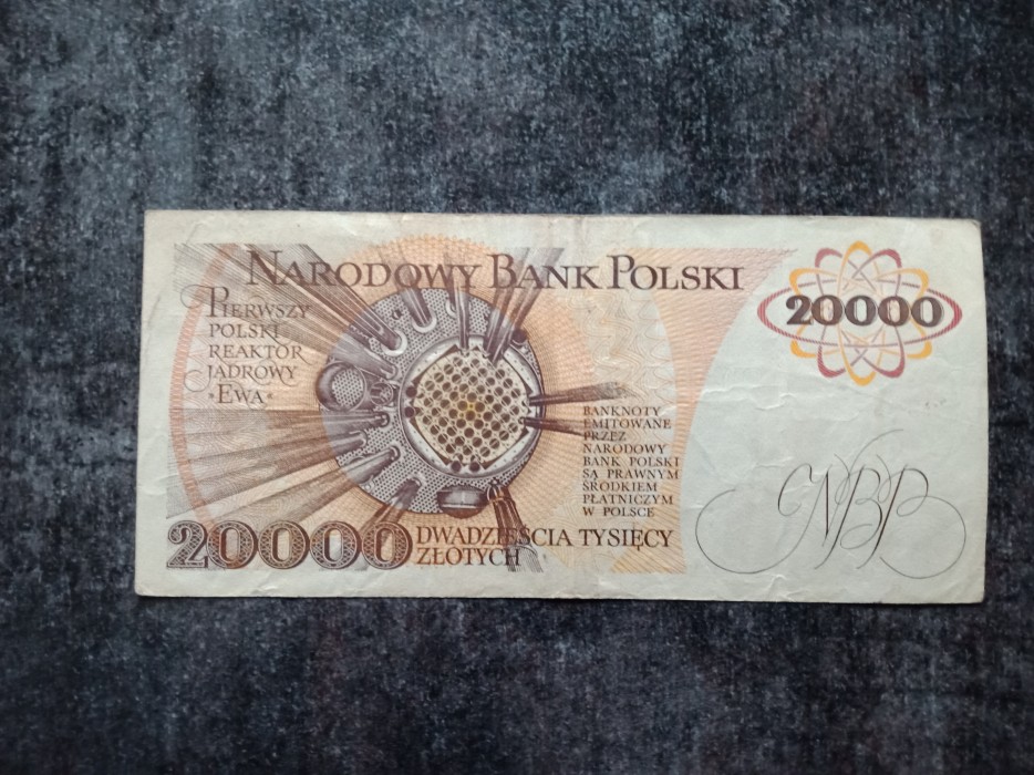 Banknot PRL 20000 zł Maria Skłodowska-Curie 1989